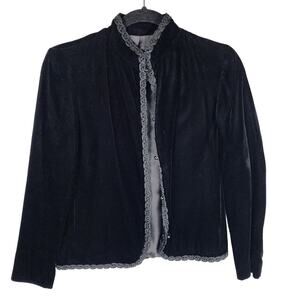 Courtwell Velvet Woman's Jacket w/Trim Size 6 Black